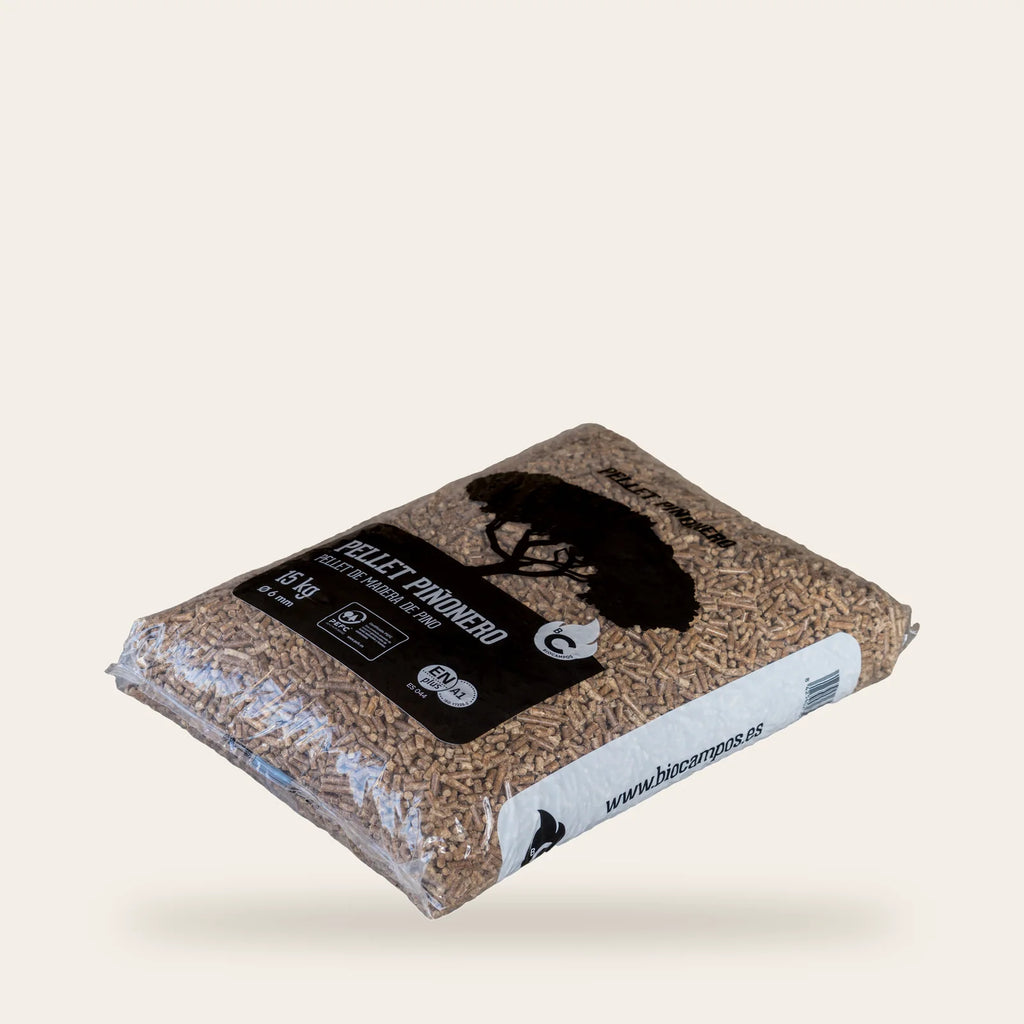 Pellet Piñonero – Palet 77 sacos × 15 kg