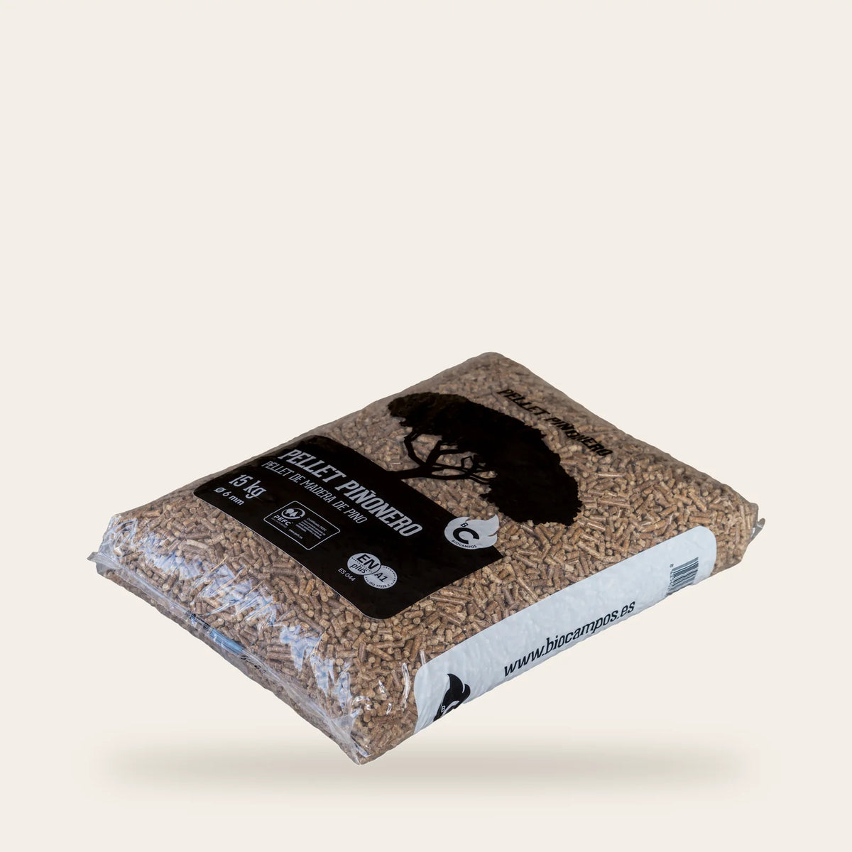 Pellet Piñonero – Palet 77 sacos × 15 kg